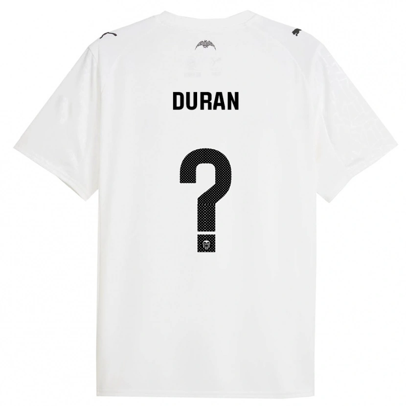 Danxen Niño Camiseta Víctor Duran #0 Blanco Negro 1ª Equipación 2025/26 La Camisa