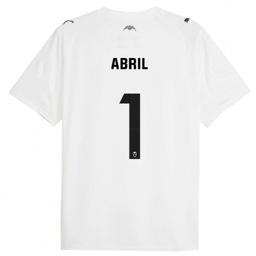 Danxen Niño Camiseta Vicent Abril #1 Blanco Negro 1ª Equipación 2025/26 La Camisa