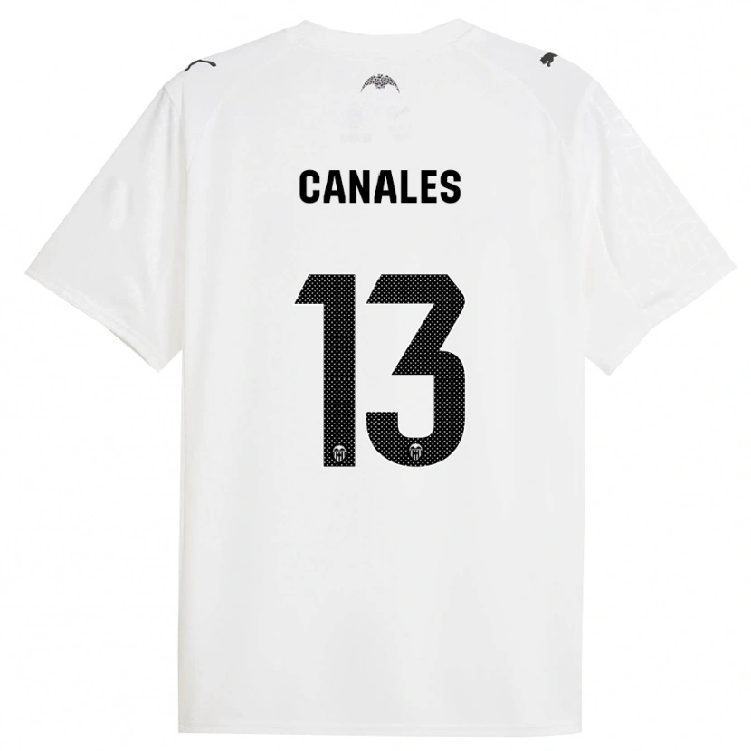 Danxen Niño Camiseta Antonia Canales #13 Blanco Negro 1ª Equipación 2025/26 La Camisa