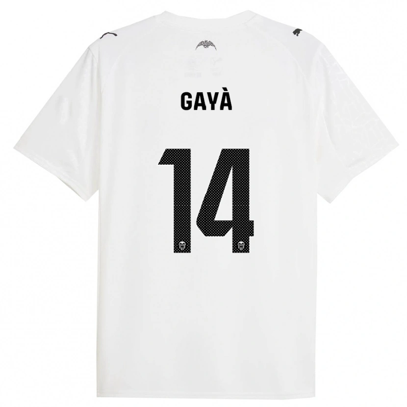 Danxen Niño Camiseta José Gayà #14 Blanco Negro 1ª Equipación 2025/26 La Camisa