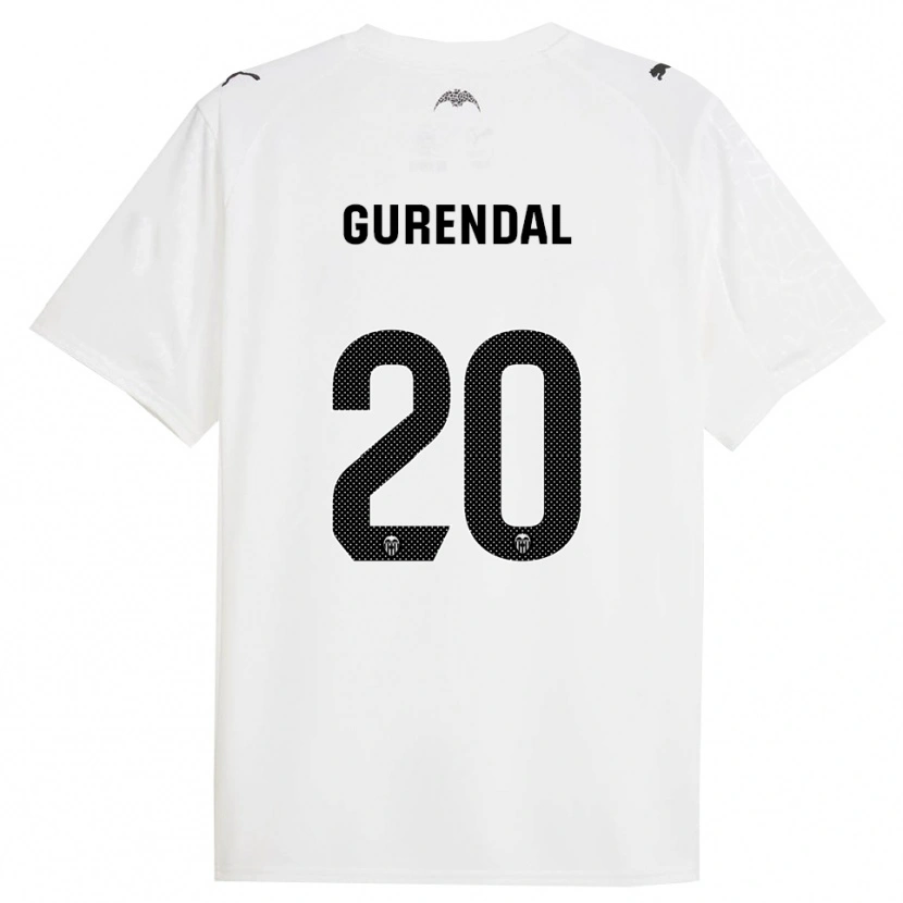 Danxen Niño Camiseta Alexander Gurendal #20 Blanco Negro 1ª Equipación 2025/26 La Camisa