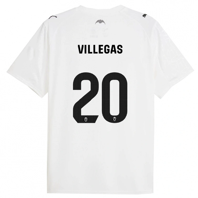 Danxen Niño Camiseta Noelia Villegas #20 Blanco Negro 1ª Equipación 2025/26 La Camisa