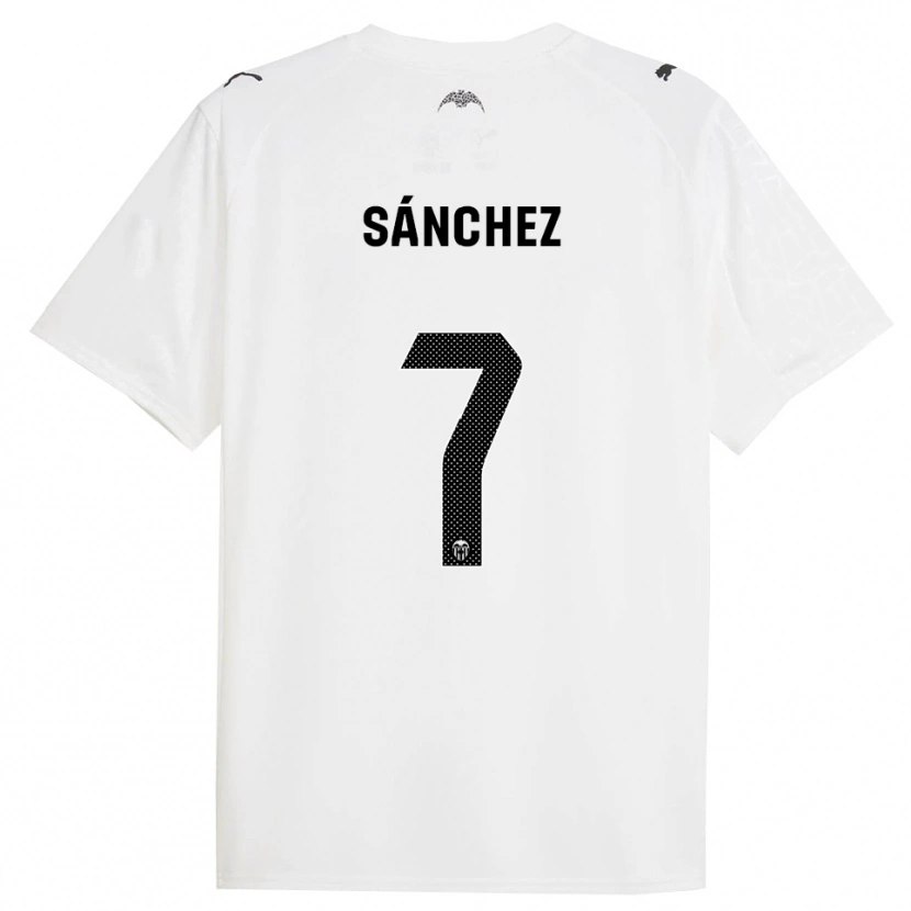 Danxen Niño Camiseta Dani Sánchez #7 Blanco Negro 1ª Equipación 2025/26 La Camisa
