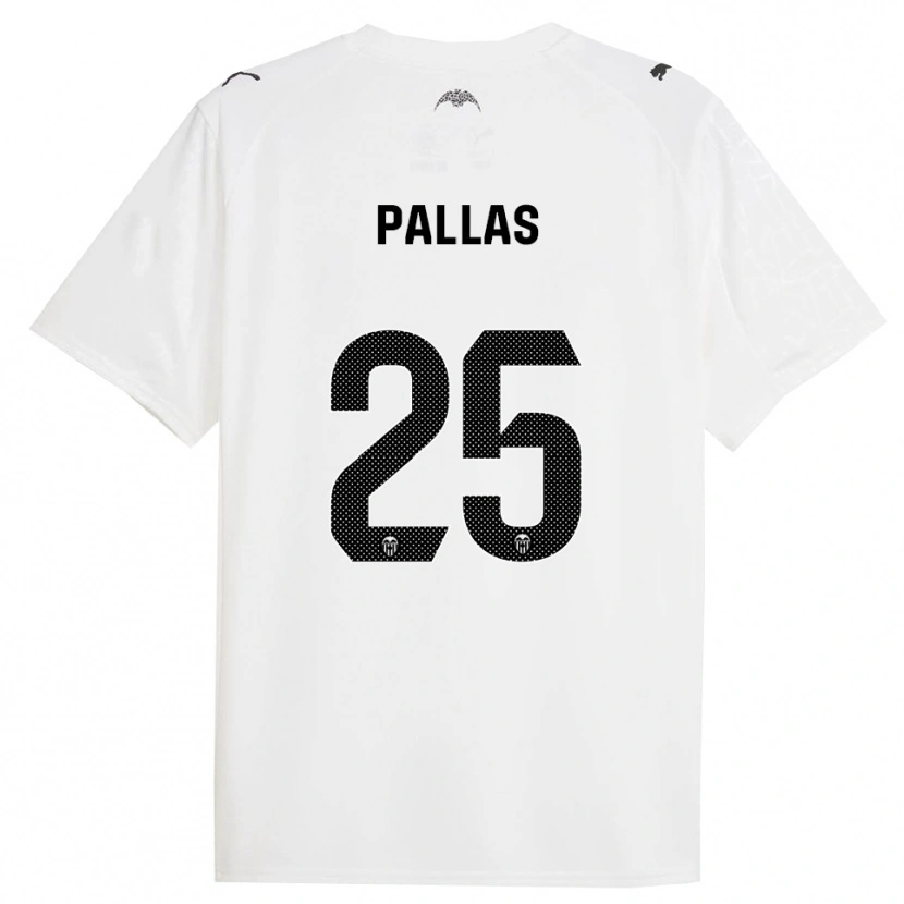 Danxen Niño Camiseta Nerea Pallas #25 Blanco Negro 1ª Equipación 2025/26 La Camisa
