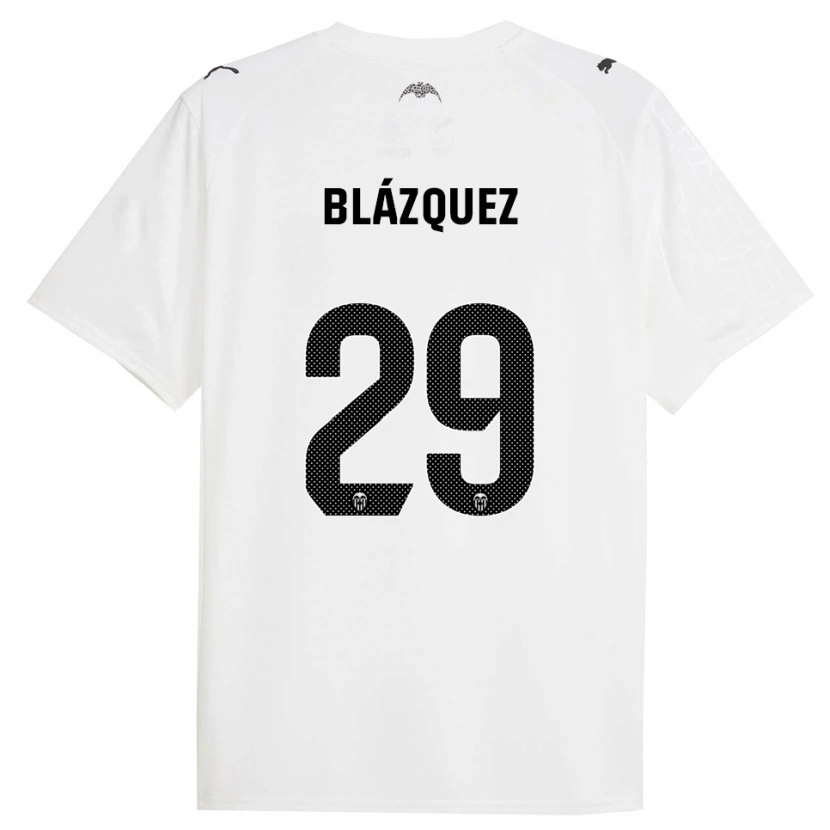 Danxen Niño Camiseta Aimar Blázquez #29 Blanco Negro 1ª Equipación 2025/26 La Camisa