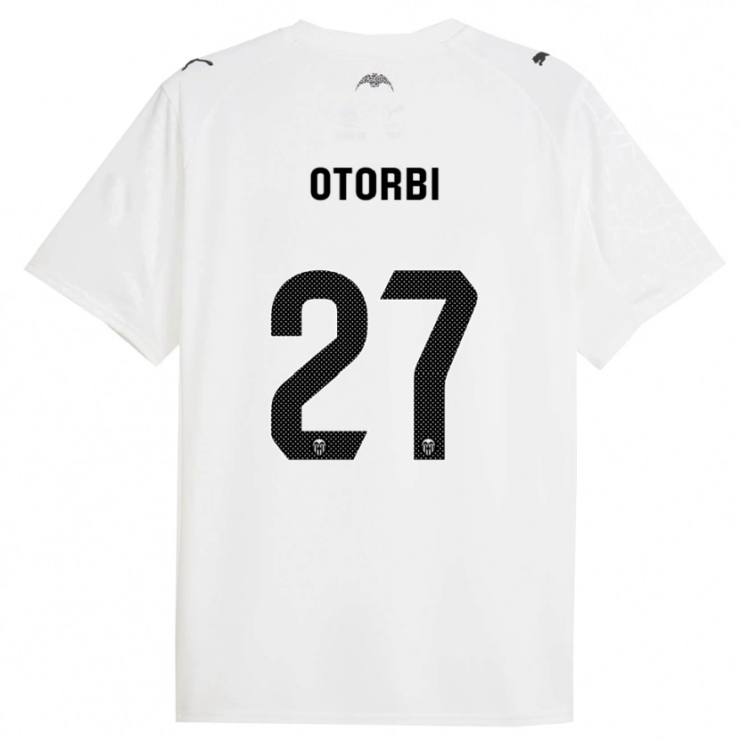 Danxen Niño Camiseta David Otorbi #27 Blanco Negro 1ª Equipación 2025/26 La Camisa