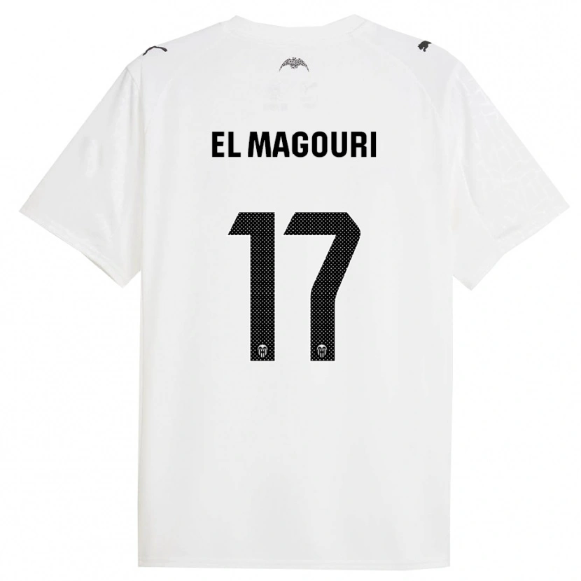 Danxen Niño Camiseta Anas El Magouri #17 Blanco Negro 1ª Equipación 2025/26 La Camisa