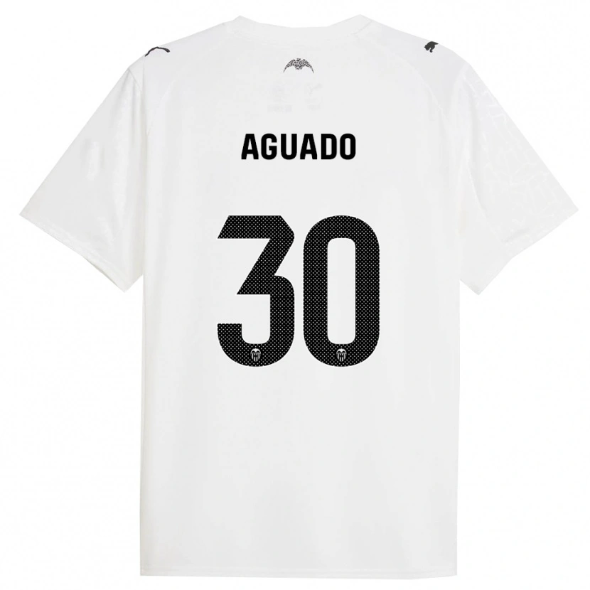 Danxen Niño Camiseta Julia Aguado #30 Blanco Negro 1ª Equipación 2025/26 La Camisa