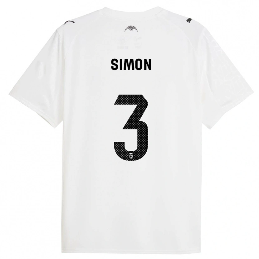 Danxen Niño Camiseta Bénédicte Simon #3 Blanco Negro 1ª Equipación 2025/26 La Camisa