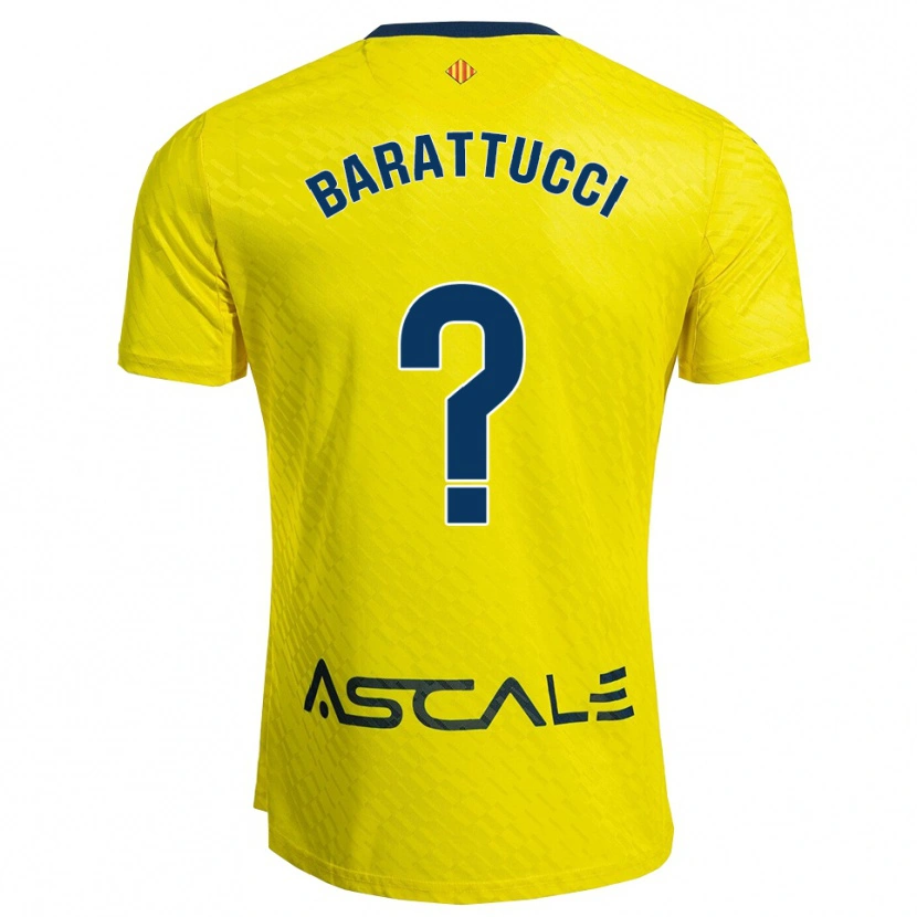 Danxen Niño Camiseta Nico Barattucci #0 Amarillo Marino 1ª Equipación 2025/26 La Camisa