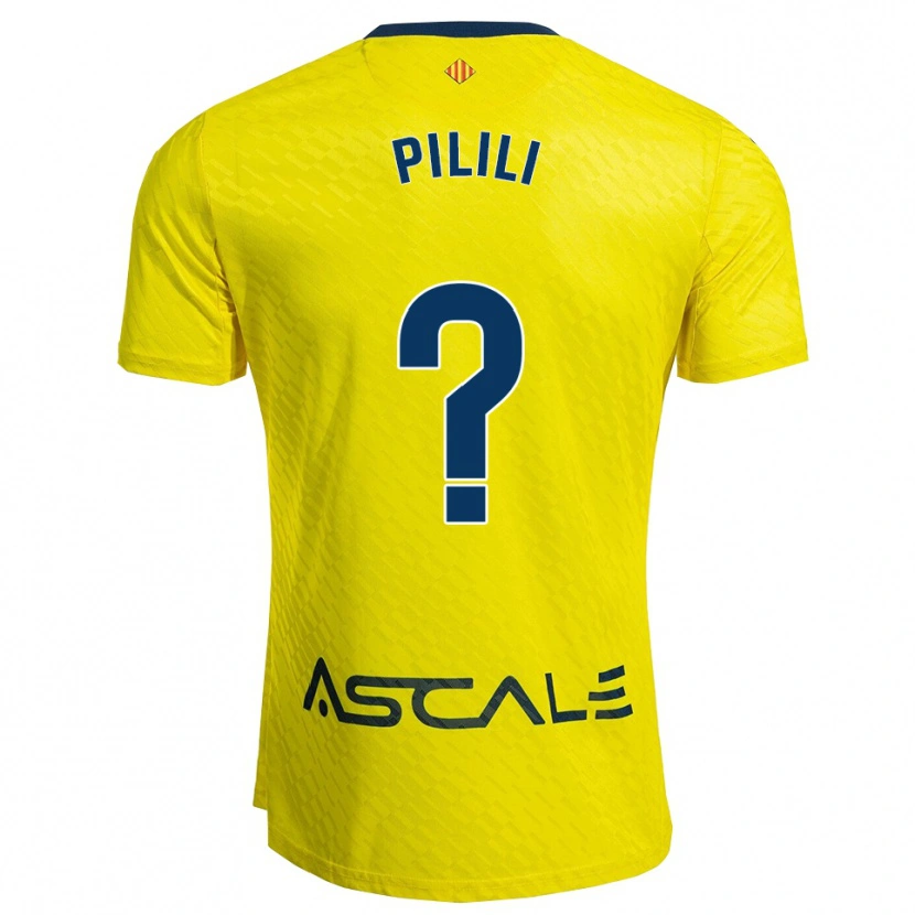Danxen Niño Camiseta Lucas Pilili #0 Amarillo Marino 1ª Equipación 2025/26 La Camisa