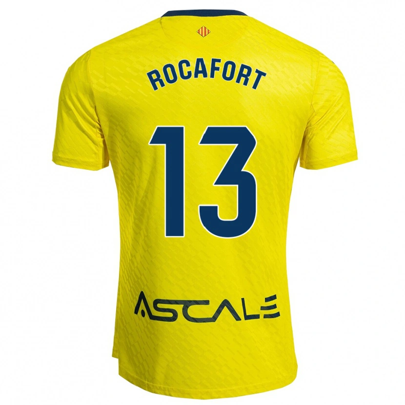 Danxen Niño Camiseta Rodrigo Rocafort #13 Amarillo Marino 1ª Equipación 2025/26 La Camisa