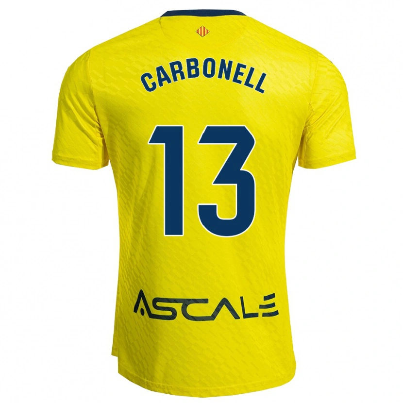 Danxen Niño Camiseta Carmen Carbonell #13 Amarillo Marino 1ª Equipación 2025/26 La Camisa