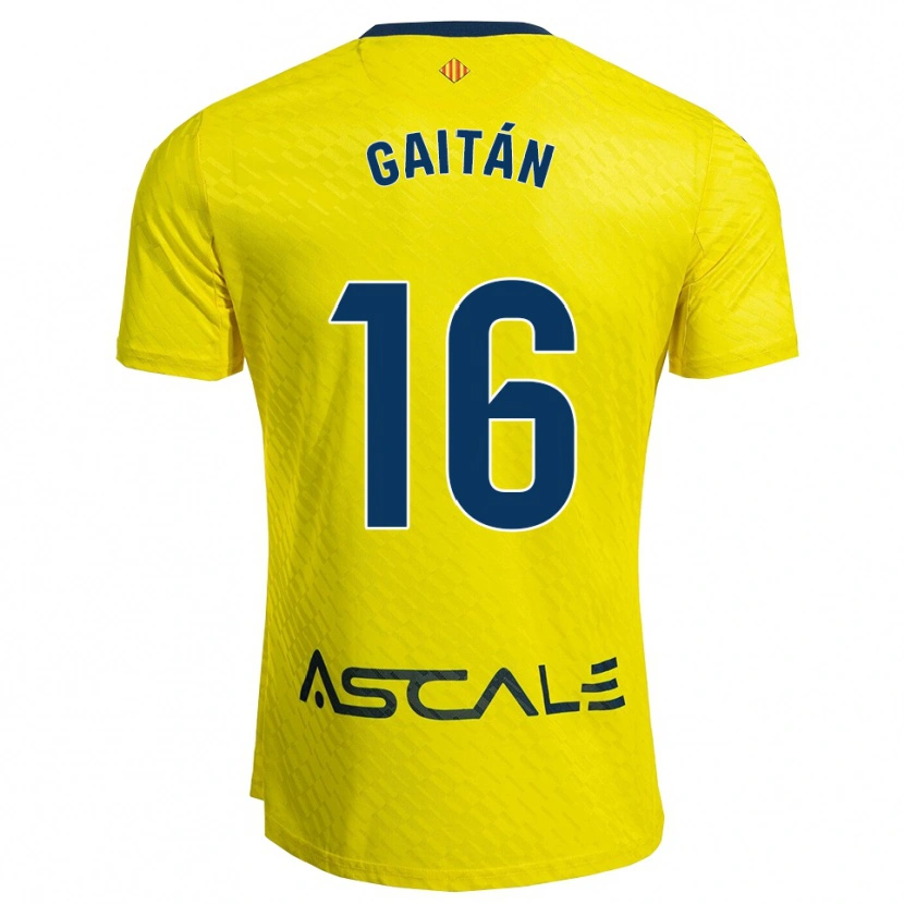 Danxen Niño Camiseta Joselillo Gaitán #16 Amarillo Marino 1ª Equipación 2025/26 La Camisa