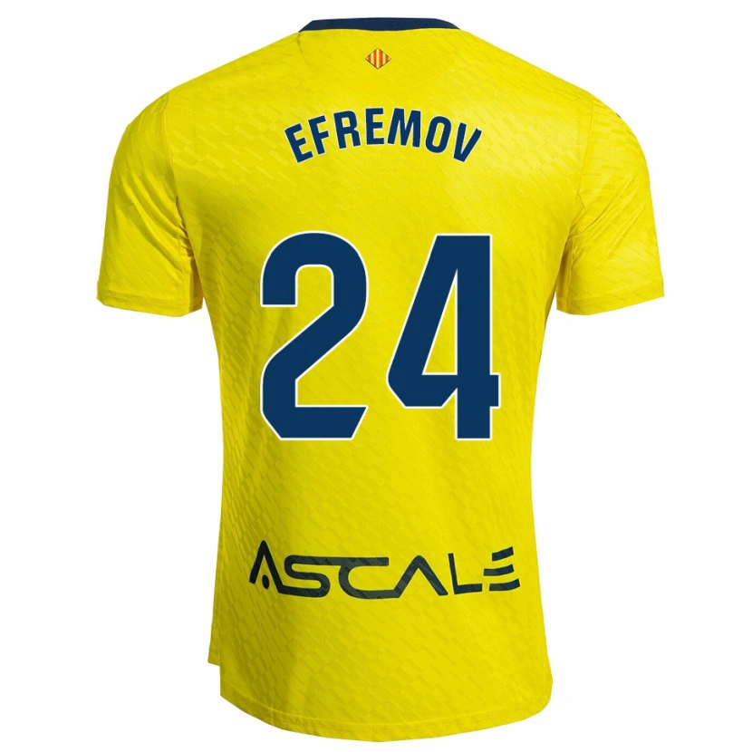 Danxen Niño Camiseta Anton Efremov #24 Amarillo Marino 1ª Equipación 2025/26 La Camisa