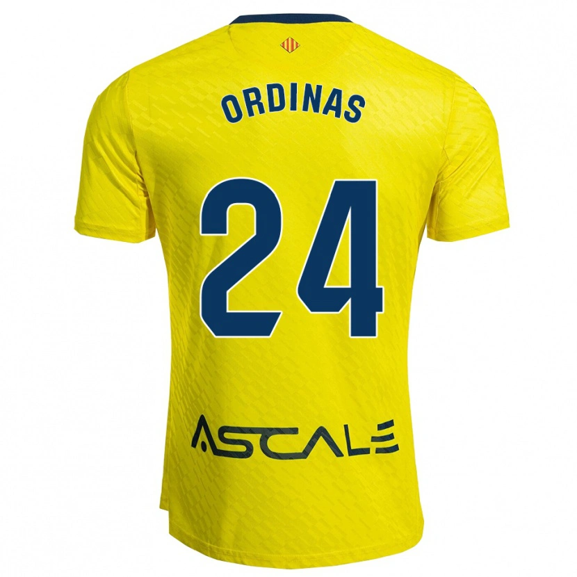 Danxen Niño Camiseta Andreu Ordinas #24 Amarillo Marino 1ª Equipación 2025/26 La Camisa
