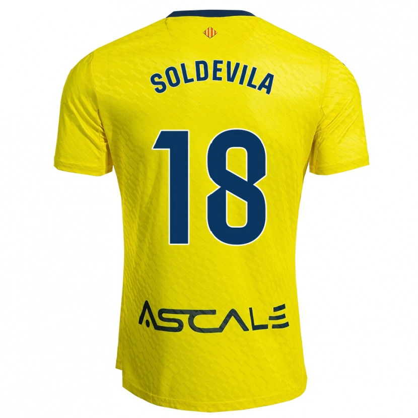 Danxen Niño Camiseta Paola Soldevila #18 Amarillo Marino 1ª Equipación 2025/26 La Camisa