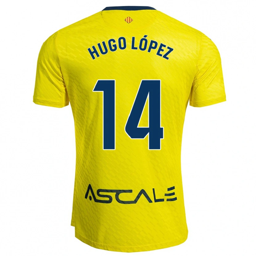 Danxen Niño Camiseta Hugo López #14 Amarillo Marino 1ª Equipación 2025/26 La Camisa