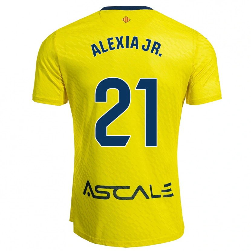 Danxen Niño Camiseta Alexia Blanco Llacuno #21 Amarillo Marino 1ª Equipación 2025/26 La Camisa