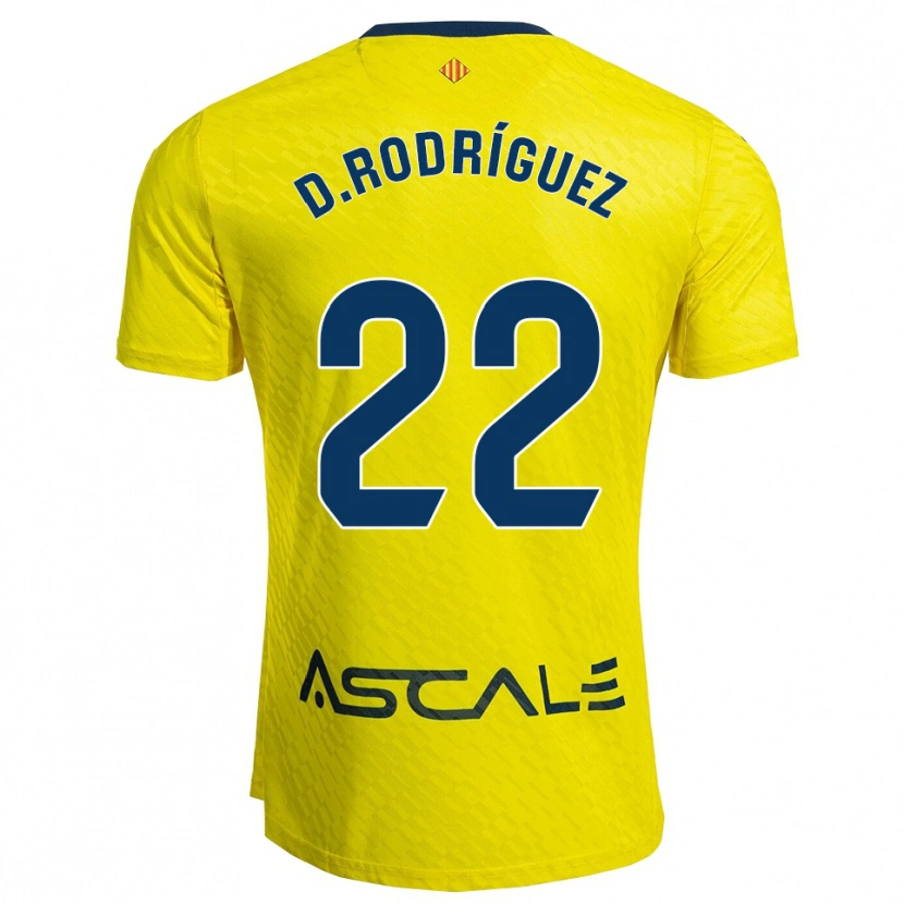 Danxen Niño Camiseta Daniel Rodríguez #22 Amarillo Marino 1ª Equipación 2025/26 La Camisa