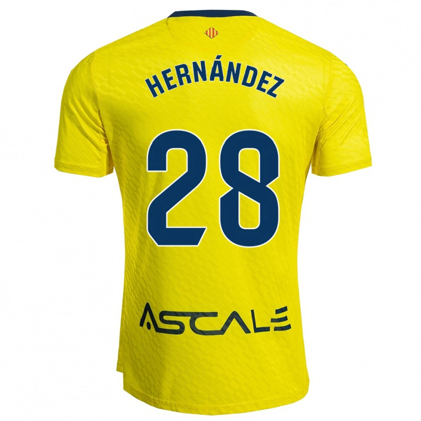 Danxen Niño Camiseta Gerard Hernández #28 Amarillo Marino 1ª Equipación 2025/26 La Camisa