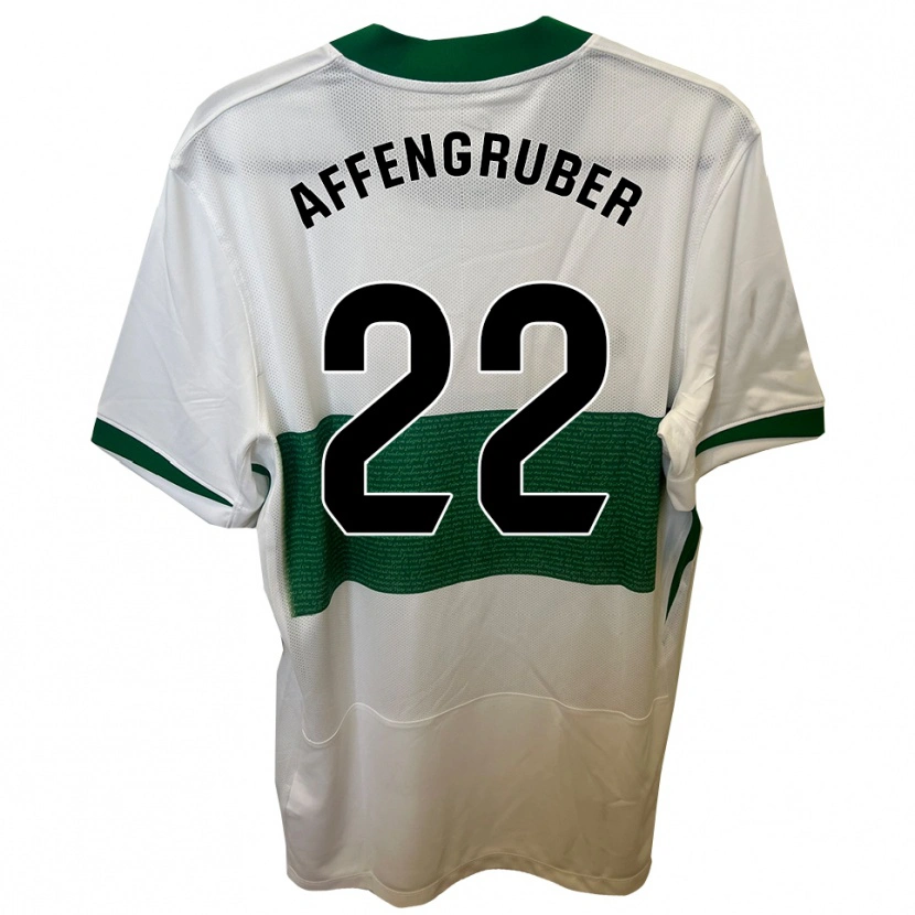 Danxen Niño Camiseta David Affengruber #22 Blanco Verde 1ª Equipación 2025/26 La Camisa