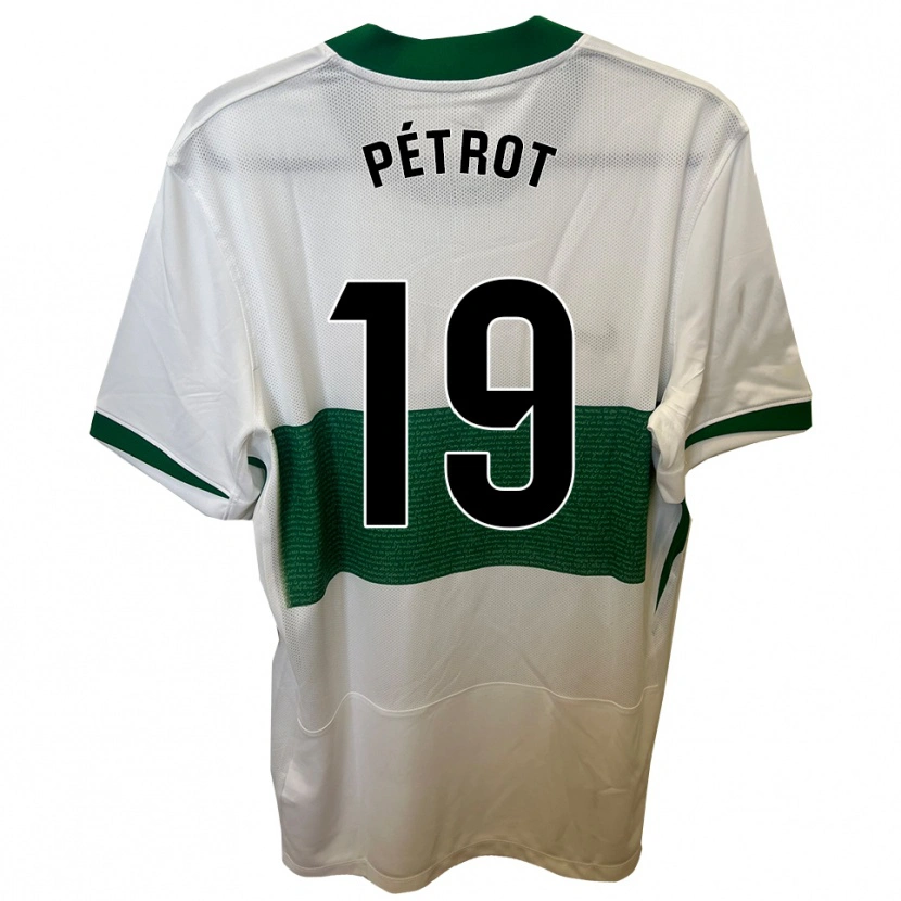 Danxen Niño Camiseta Léo Pétrot #19 Blanco Verde 1ª Equipación 2025/26 La Camisa