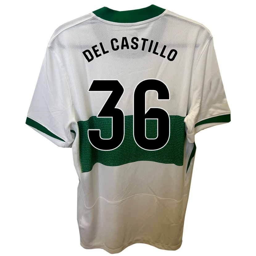 Danxen Niño Camiseta Gonzalo Del Castillo #36 Blanco Verde 1ª Equipación 2025/26 La Camisa