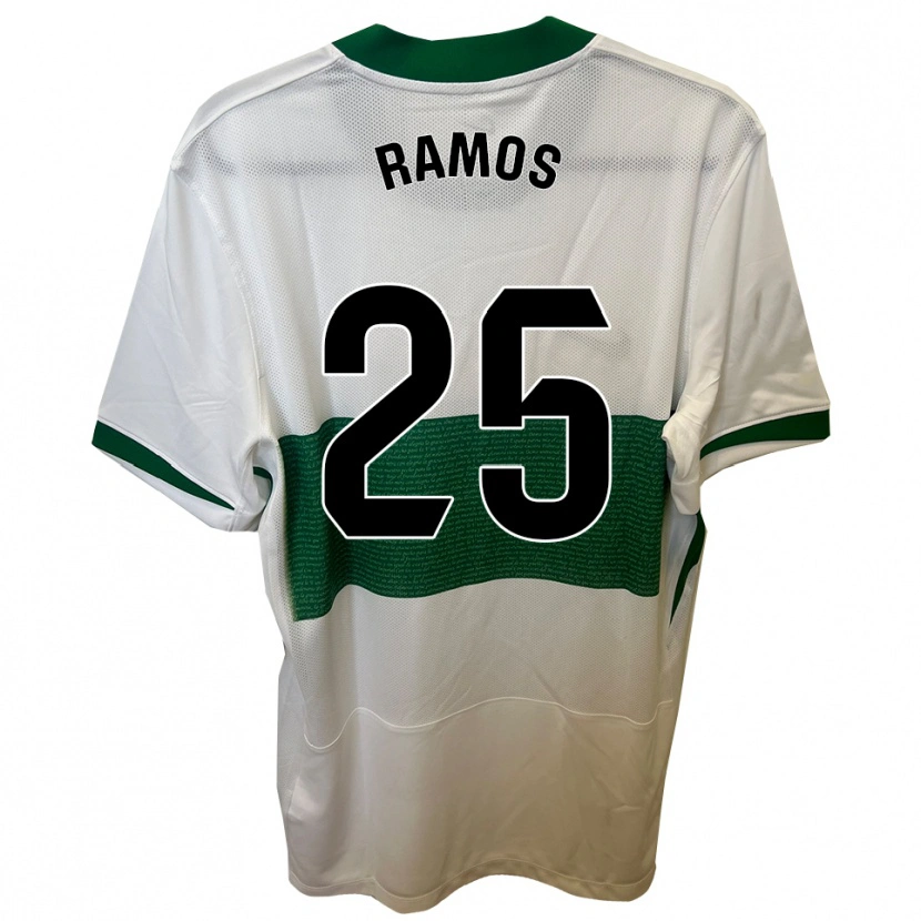 Danxen Niño Camiseta Alejandro Ramos #25 Blanco Verde 1ª Equipación 2025/26 La Camisa
