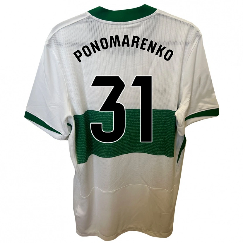 Danxen Niño Camiseta Borys Ponomarenko #31 Blanco Verde 1ª Equipación 2025/26 La Camisa