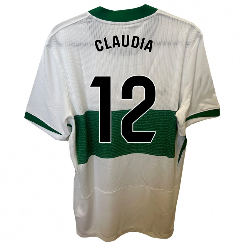 Danxen Niño Camiseta Claudia Rabasco Campello #12 Blanco Verde 1ª Equipación 2025/26 La Camisa