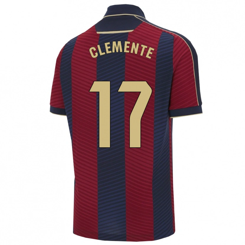 Danxen Niño Camiseta Óscar Clemente #17 Rojo Marino 1ª Equipación 2025/26 La Camisa