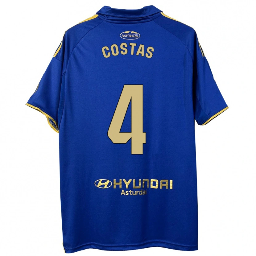 Danxen Niño Camiseta David Costas #4 Azul Oro 1ª Equipación 2025/26 La Camisa