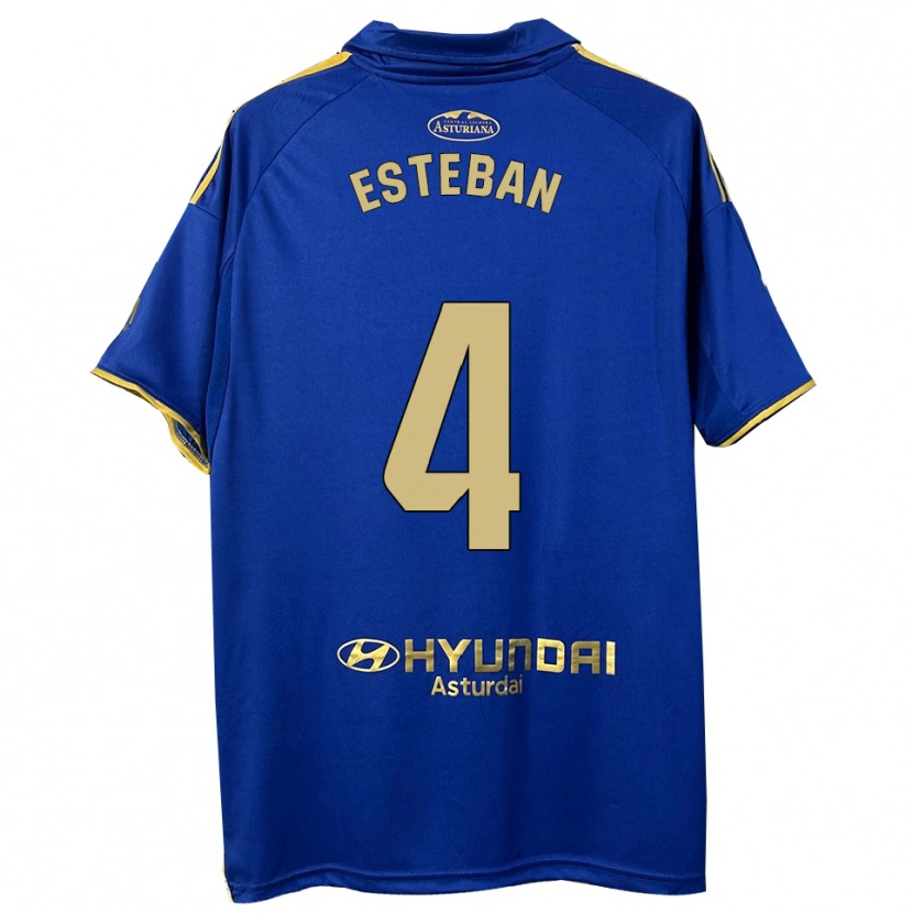 Danxen Niño Camiseta Marco Esteban #4 Azul Oro 1ª Equipación 2025/26 La Camisa