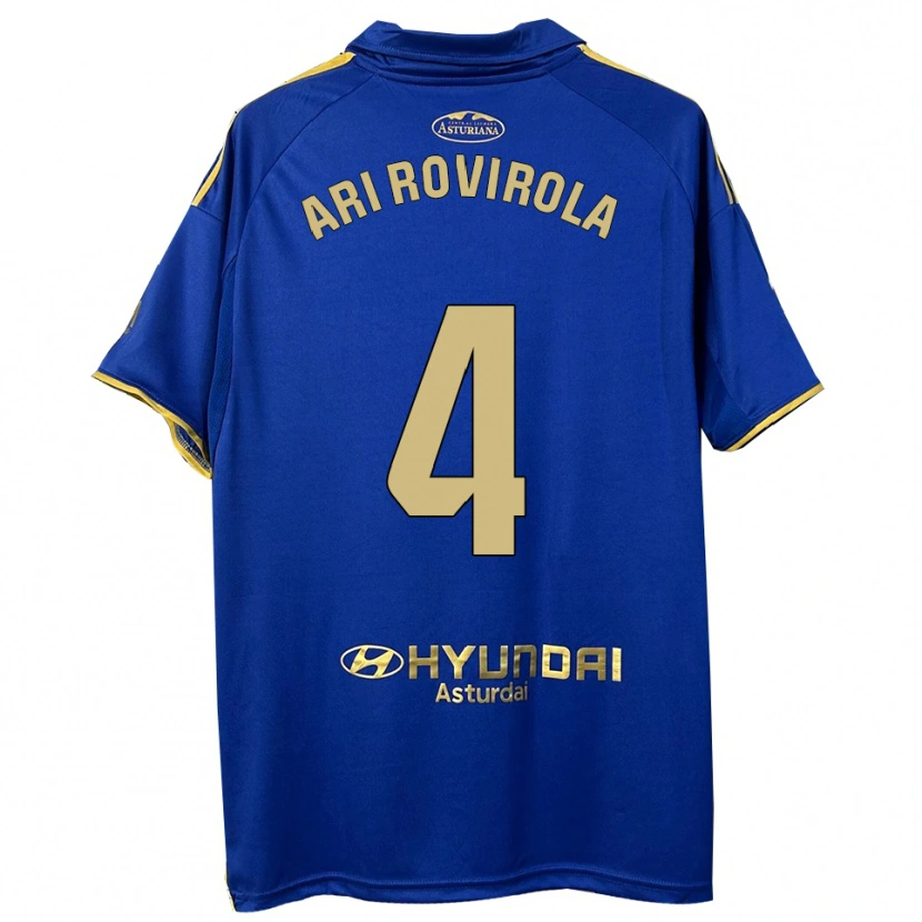 Danxen Niño Camiseta Ari Rovirola #4 Azul Oro 1ª Equipación 2025/26 La Camisa