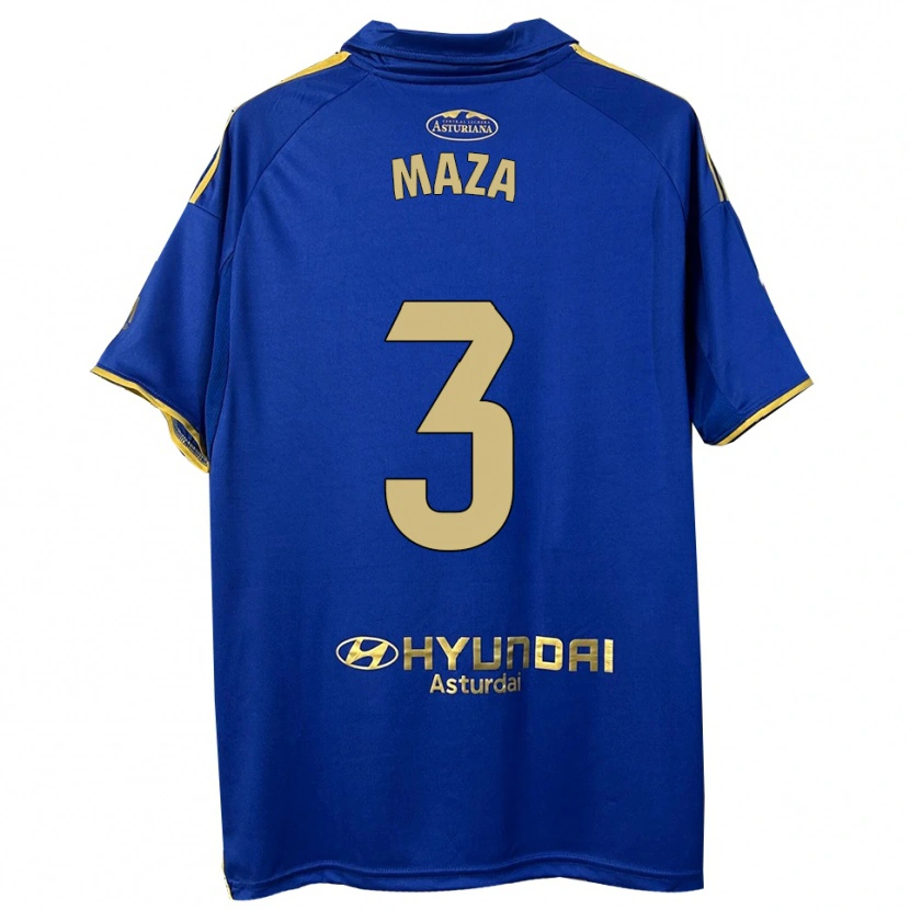 Danxen Niño Camiseta Óscar Maza #3 Azul Oro 1ª Equipación 2025/26 La Camisa