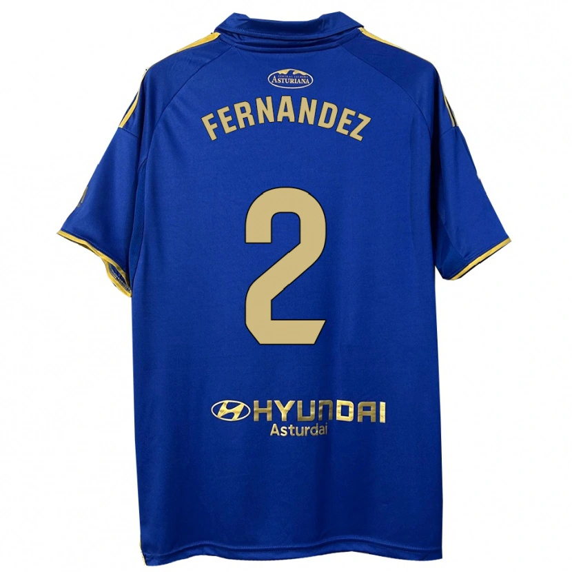 Danxen Niño Camiseta Adrián Fernández #2 Azul Oro 1ª Equipación 2025/26 La Camisa