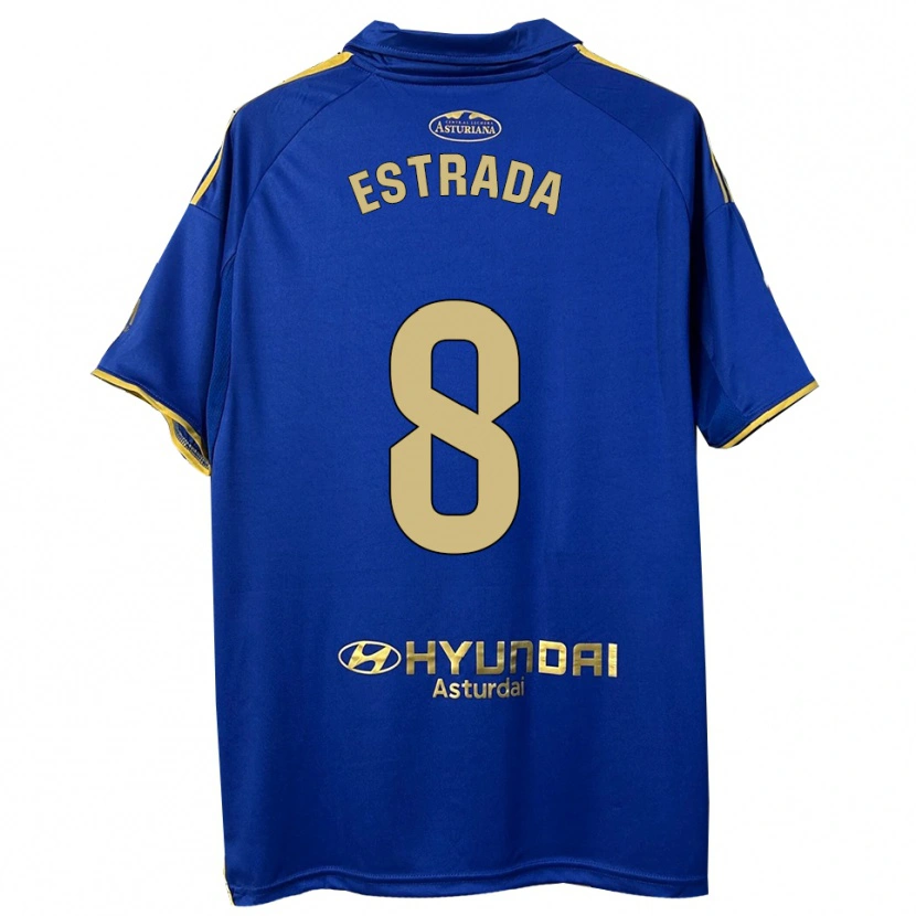 Danxen Niño Camiseta Nacho Estrada #8 Azul Oro 1ª Equipación 2025/26 La Camisa