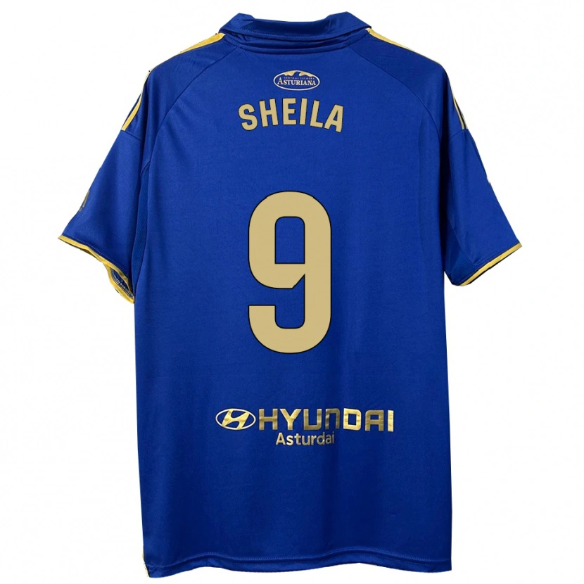Danxen Niño Camiseta Sheila Elorza Hernández #9 Azul Oro 1ª Equipación 2025/26 La Camisa