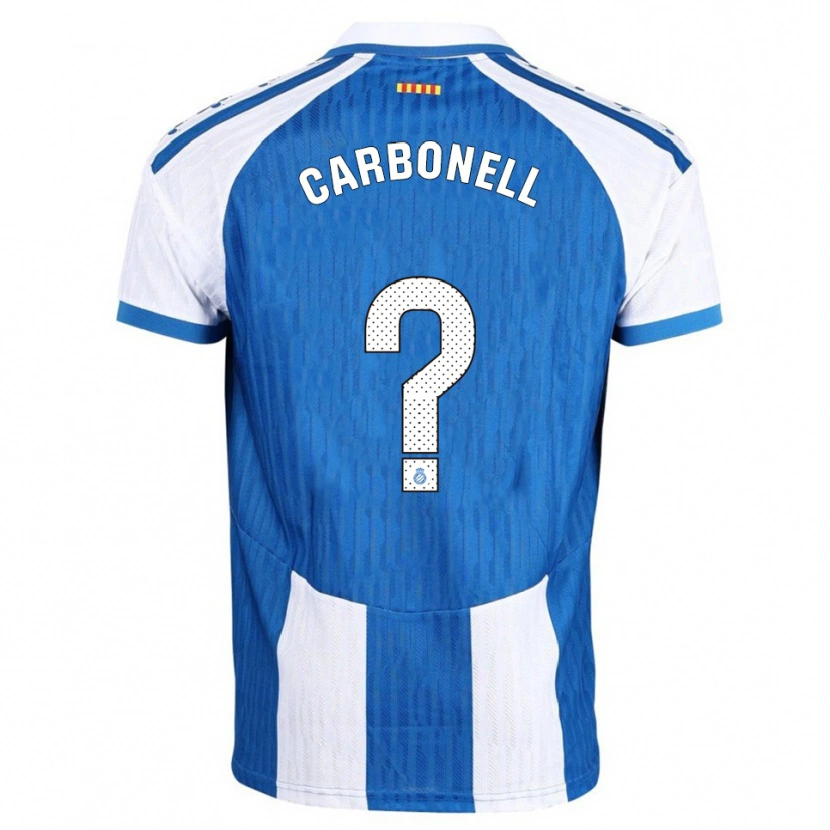 Danxen Niño Camiseta Ethan Carbonell #0 Azul Blanco 1ª Equipación 2025/26 La Camisa