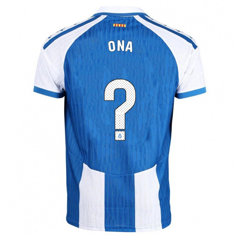 Danxen Niño Camiseta Ona Baradad Rius #0 Azul Blanco 1ª Equipación 2025/26 La Camisa