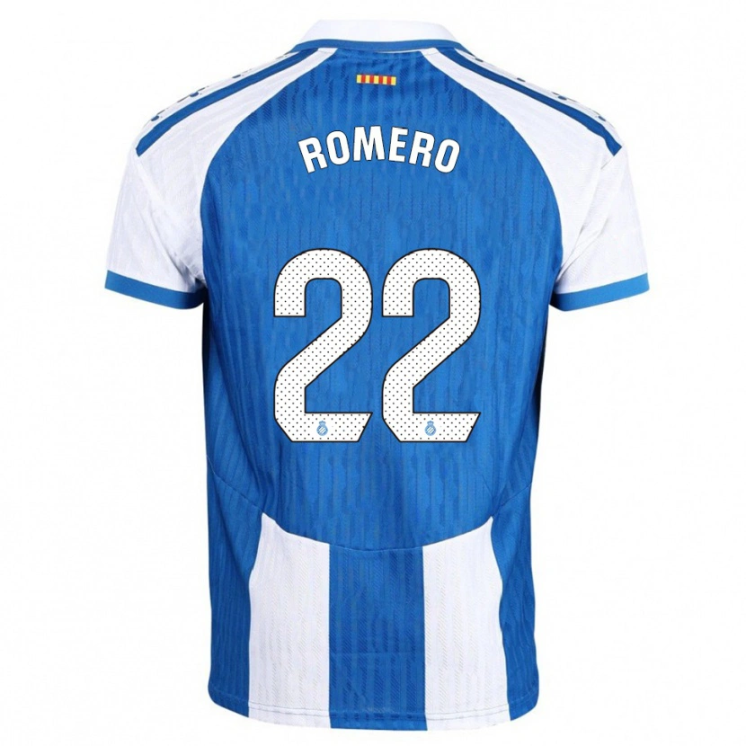 Danxen Niño Camiseta Carlos Romero #22 Azul Blanco 1ª Equipación 2025/26 La Camisa