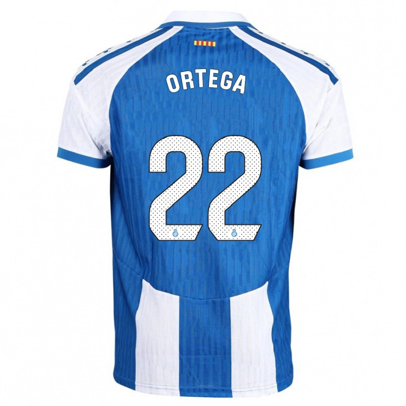 Danxen Niño Camiseta Ricard Ortega #22 Azul Blanco 1ª Equipación 2025/26 La Camisa