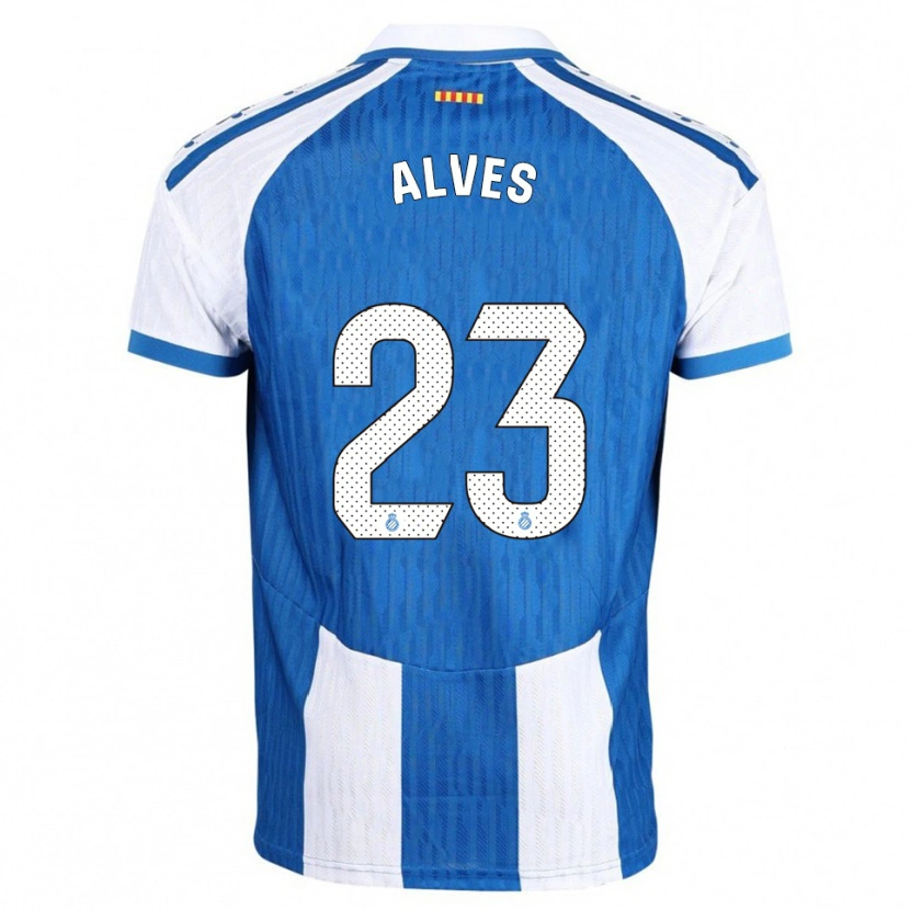 Danxen Niño Camiseta Lucas Alves #23 Azul Blanco 1ª Equipación 2025/26 La Camisa