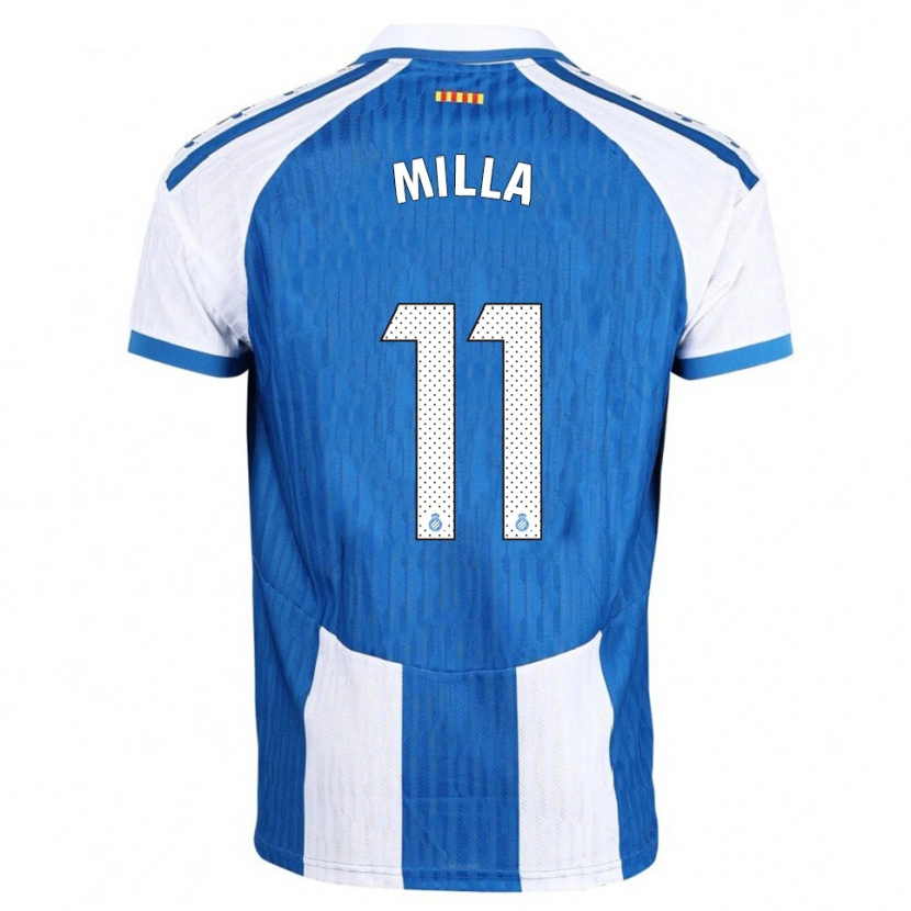 Danxen Niño Camiseta Pere Milla #11 Azul Blanco 1ª Equipación 2025/26 La Camisa