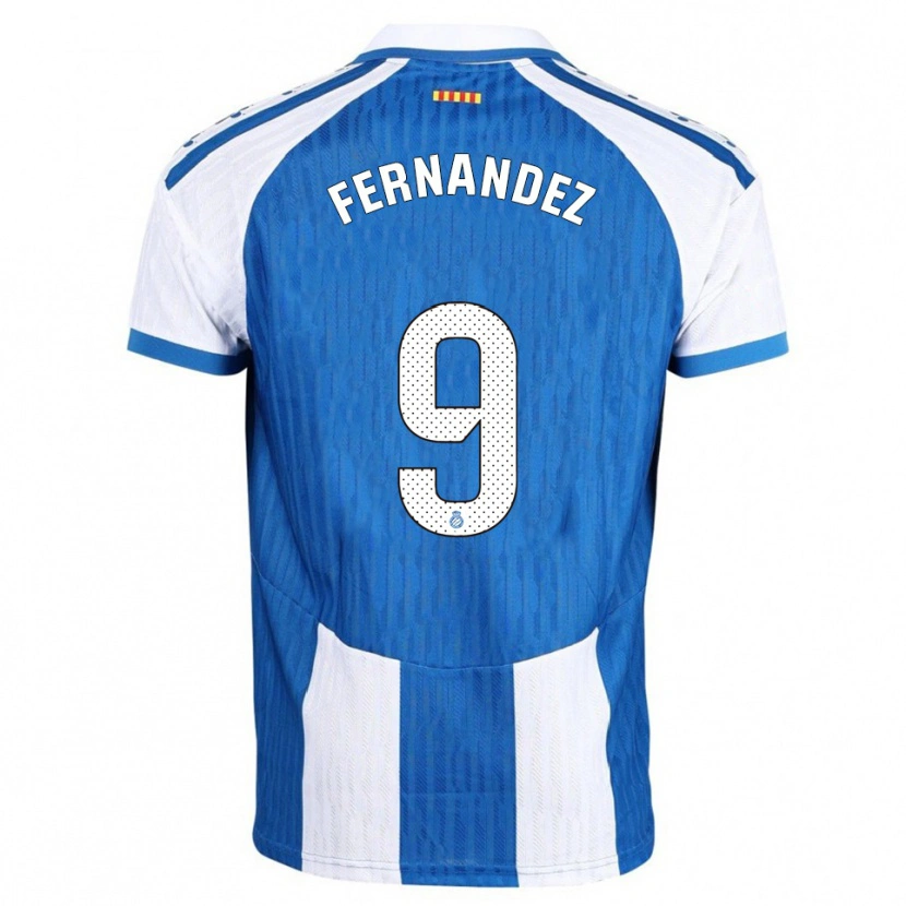 Danxen Niño Camiseta Roberto Fernández #9 Azul Blanco 1ª Equipación 2025/26 La Camisa