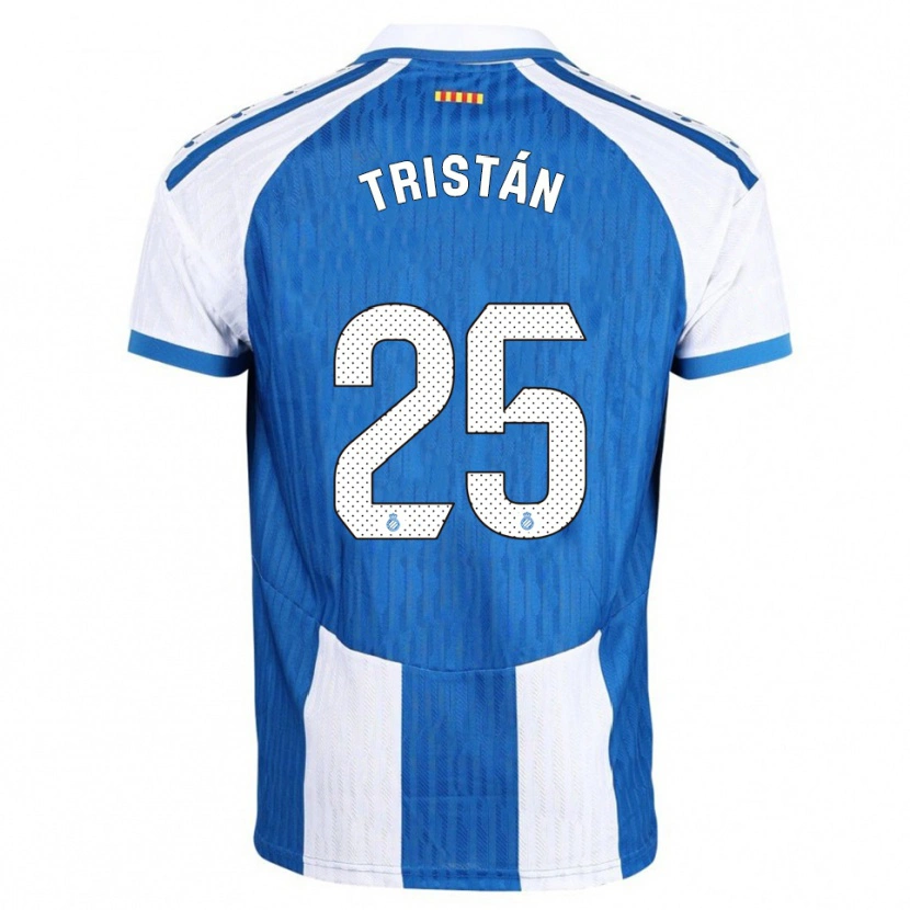 Danxen Niño Camiseta Pol Tristán #25 Azul Blanco 1ª Equipación 2025/26 La Camisa