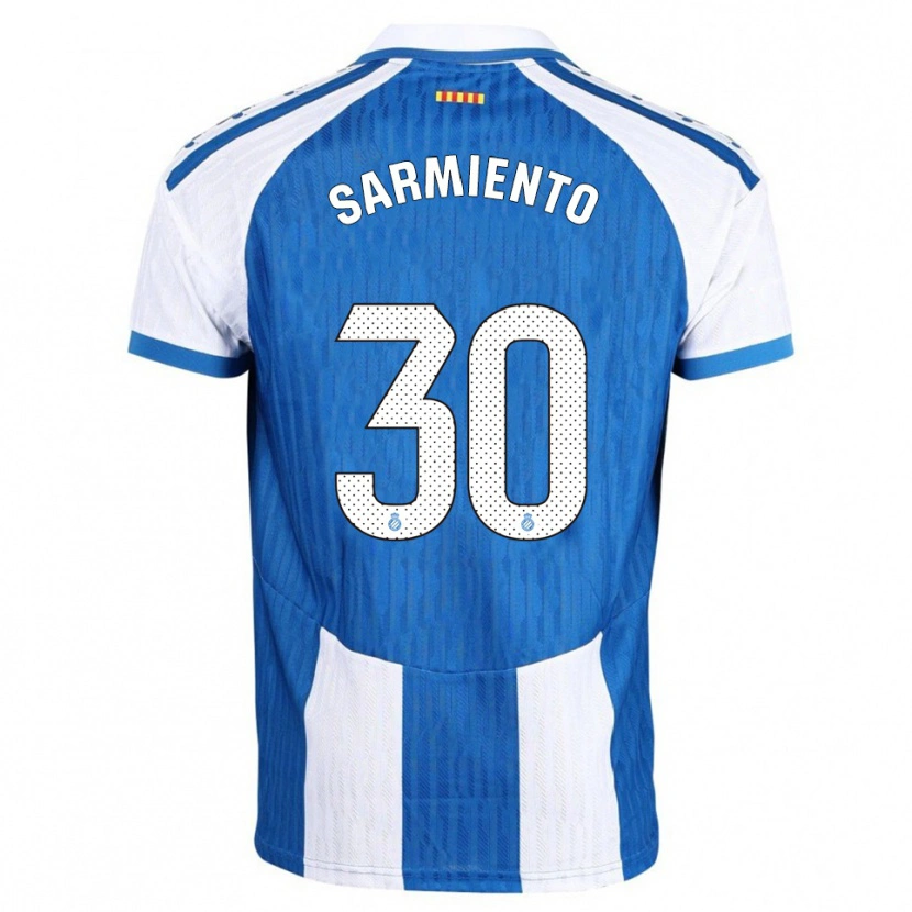 Danxen Niño Camiseta Izan Sarmiento #30 Azul Blanco 1ª Equipación 2025/26 La Camisa