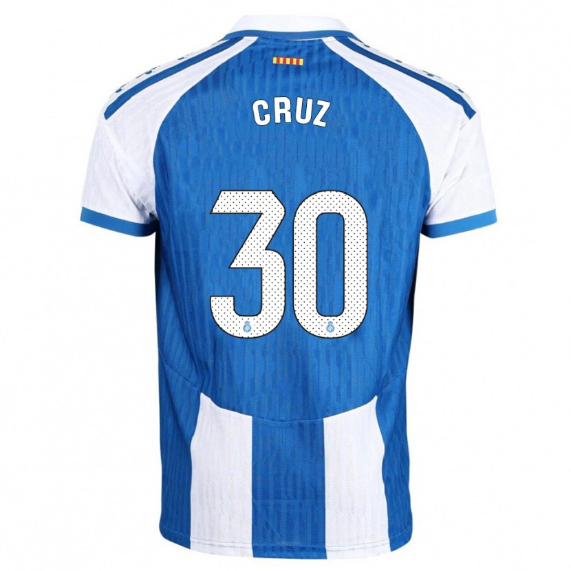 Danxen Niño Camiseta Denis Cruz #30 Azul Blanco 1ª Equipación 2025/26 La Camisa