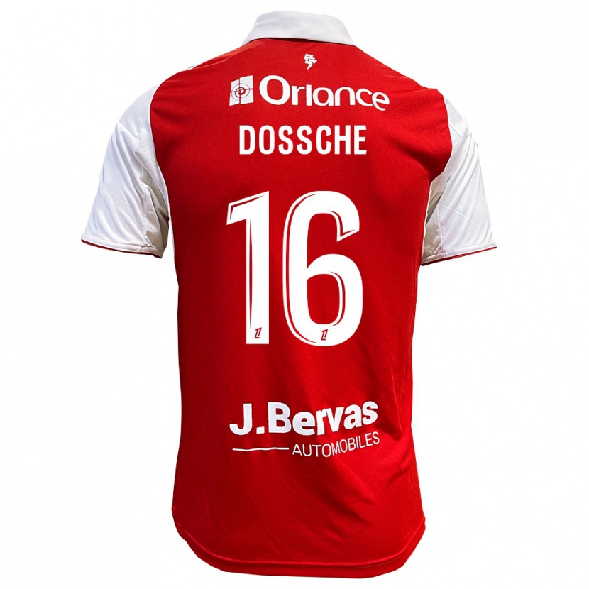 Danxen Niño Camiseta Marvin Dossche #16 Rojo Blanco 1ª Equipación 2025/26 La Camisa